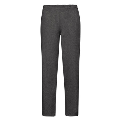 Dark Heather - Front - Fruit Of The Loom Mens Open Hem Jog Pants - Jogging Bottoms