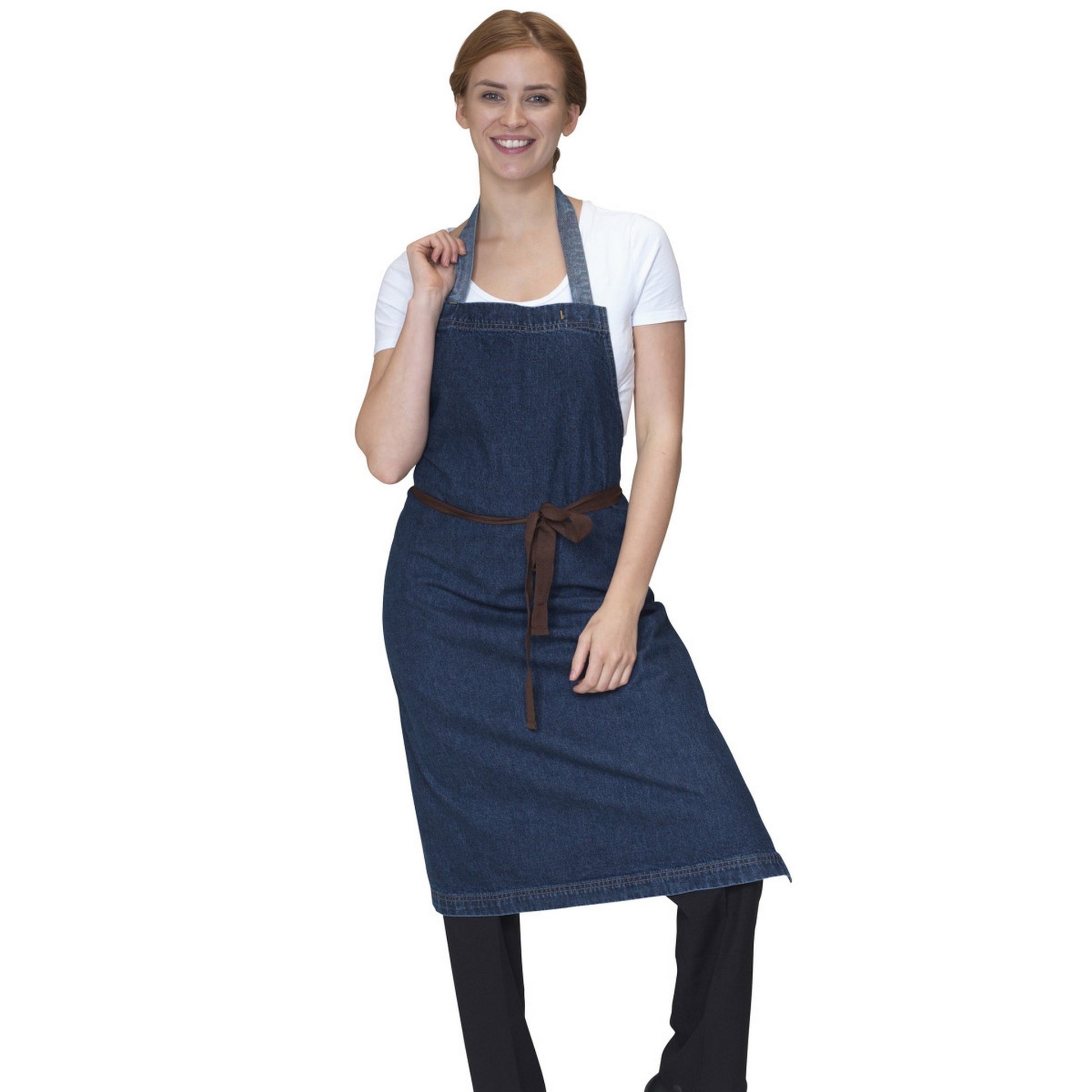 Raw Blue Denim - Front - Dennys Washed Denim Bib Apron