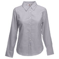 Oxford Grey - Front - Fruit Of The Loom Ladies Lady-Fit Long Sleeve Oxford Shirt