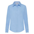 Mid Blue - Front - Fruit Of The Loom Ladies Lady-Fit Long Sleeve Poplin Shirt