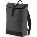 Black-Reflective - Front - Bagbase Reflective Roll Top Backpack