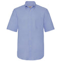 Oxford Blue - Pack Shot - Fruit Of The Loom Mens Short Sleeve Oxford Shirt