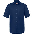 Navy - Front - Fruit Of The Loom Mens Short Sleeve Oxford Shirt