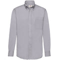 Oxford Grey - Front - Fruit Of The Loom Mens Long Sleeve Oxford Shirt