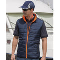 Fluorescent Orange-Navy - Back - Result Safeguard Mens Reversible Soft Padded Safety Gilet