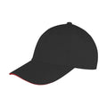 Black-Red - Front - Result Core Unisex Adults Memphis Sandwich Peak Cap