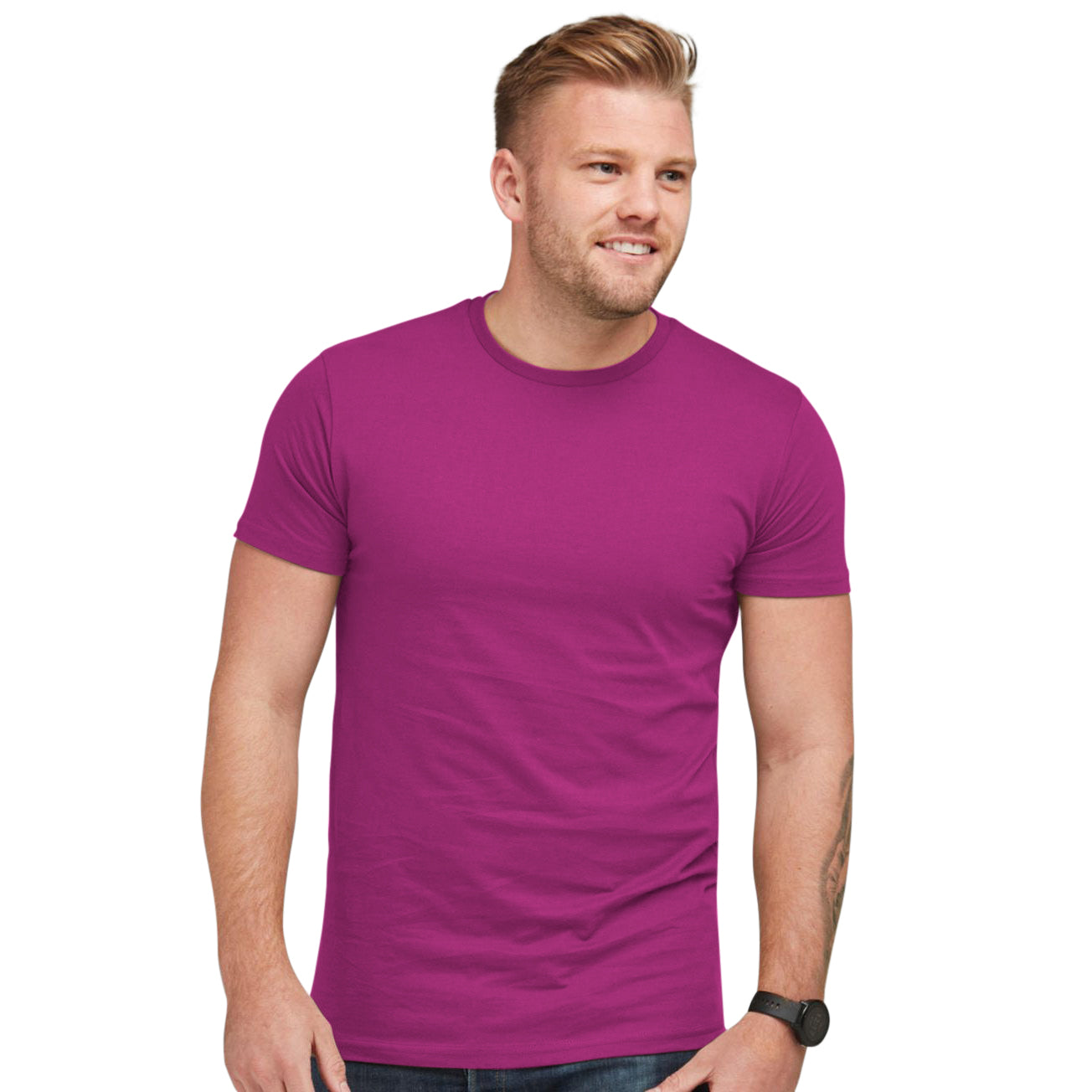 Dark Pink - Back - SG Mens Perfect Print Tee