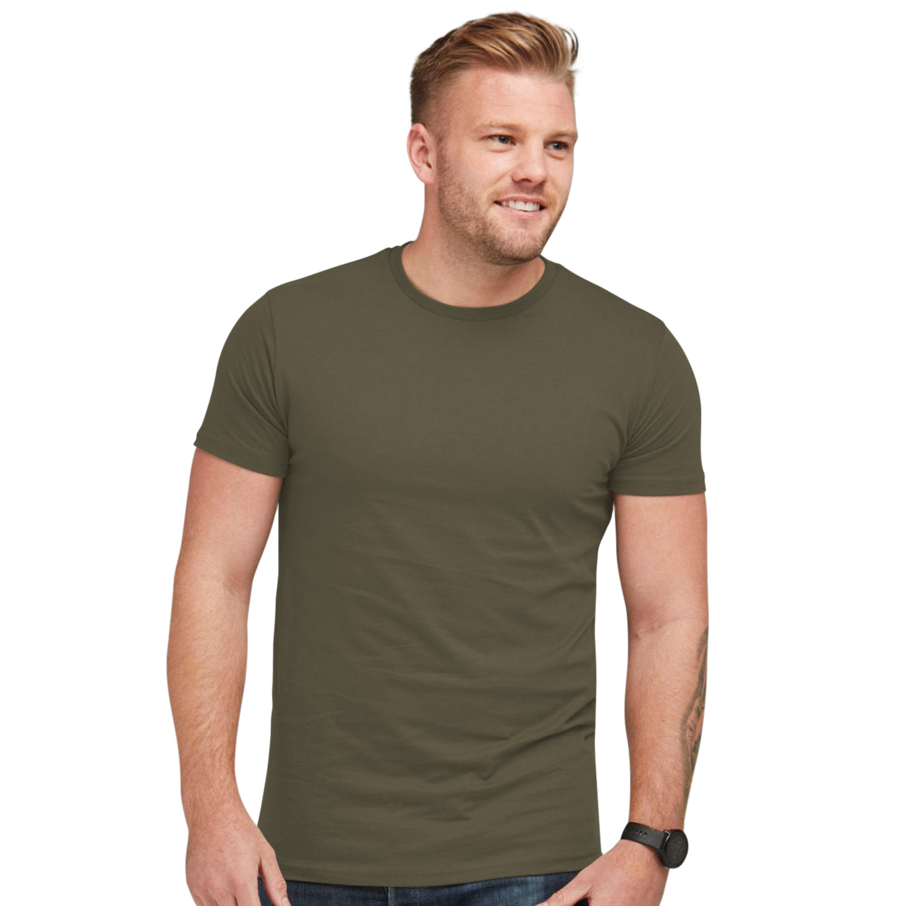 Military Green - Back - SG Mens Perfect Print Tee