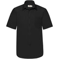 Black - Back - Fruit Of The Loom Mens Short Sleeve Poplin Shirt