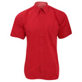 Red - Front - Fruit Of The Loom Mens Short Sleeve Poplin Shirt