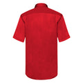 Red - Back - Fruit Of The Loom Mens Short Sleeve Poplin Shirt