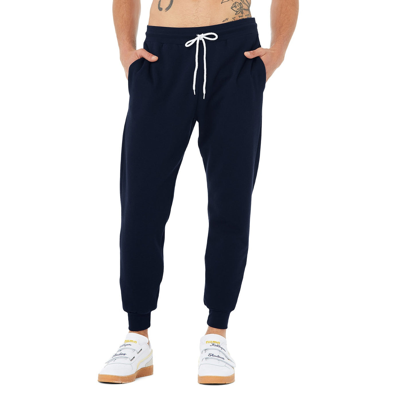 Navy Blue - Back - Bella + Canvas Unisex Jogger Sweatpants