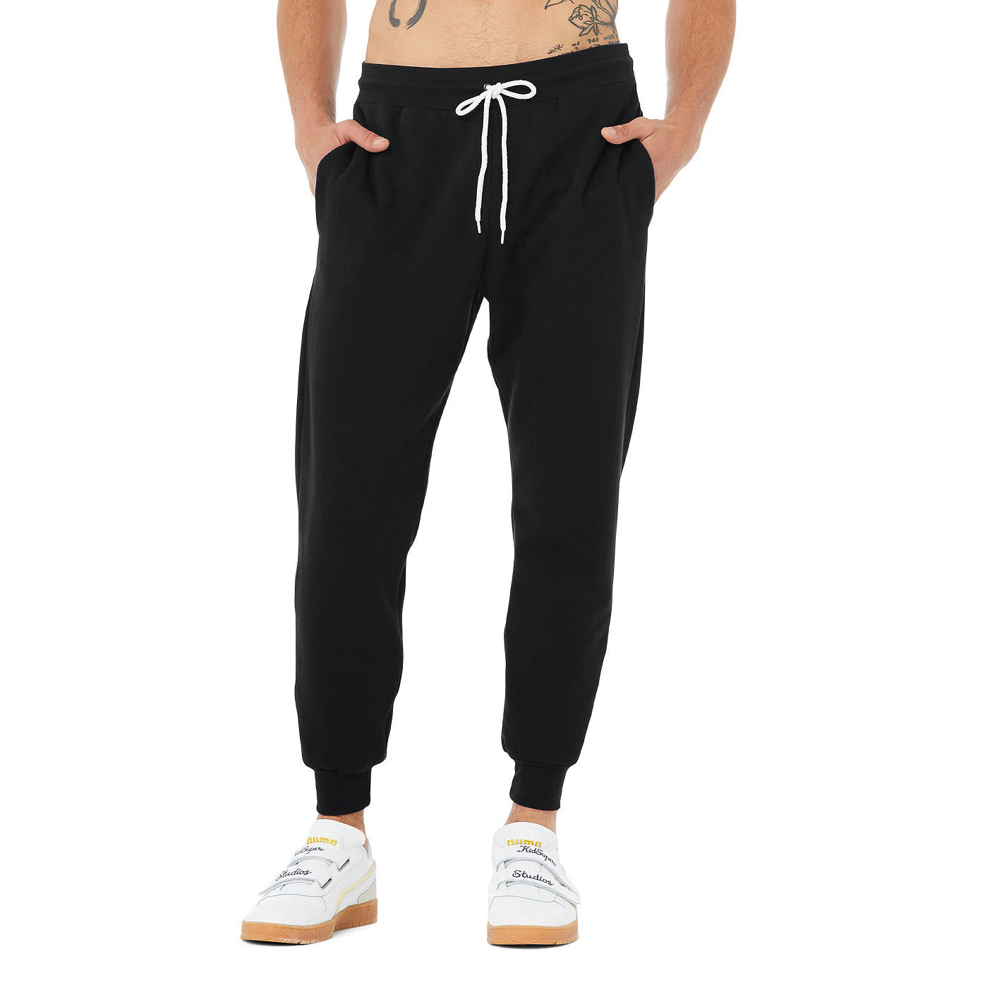 Black - Back - Bella + Canvas Unisex Jogger Sweatpants