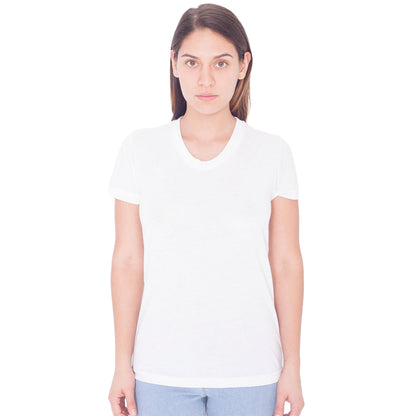 White - Front - American Apparel Womens-Ladies Short Sleeved Sublimation T-Shirt