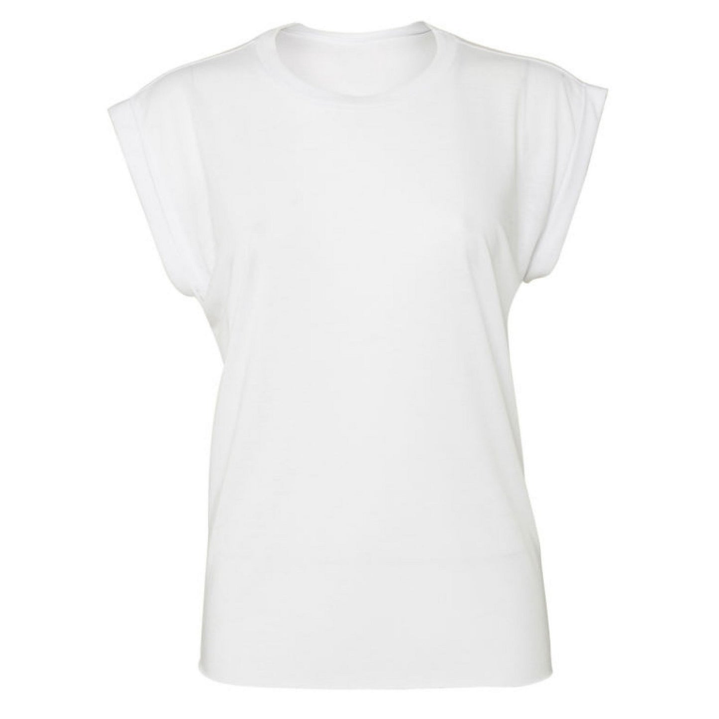 White - Front - Bella + Canvas Womens-Ladies Flowy Muscle Tee