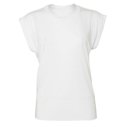 White - Front - Bella + Canvas Womens-Ladies Flowy Muscle Tee