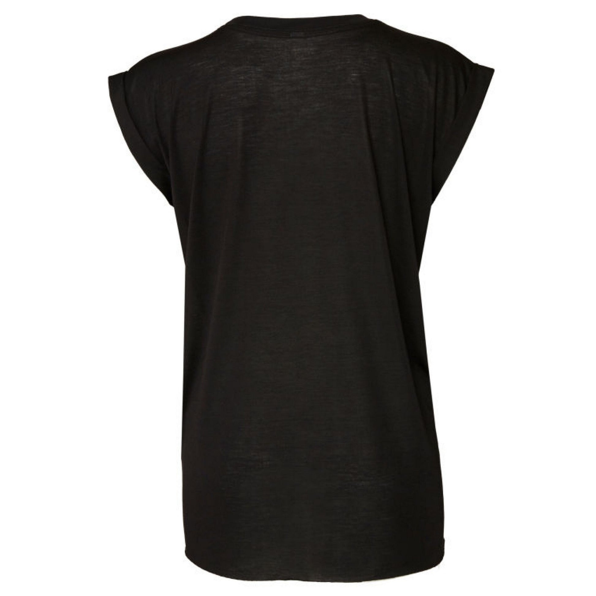 Black - Back - Bella + Canvas Womens-Ladies Flowy Muscle Tee