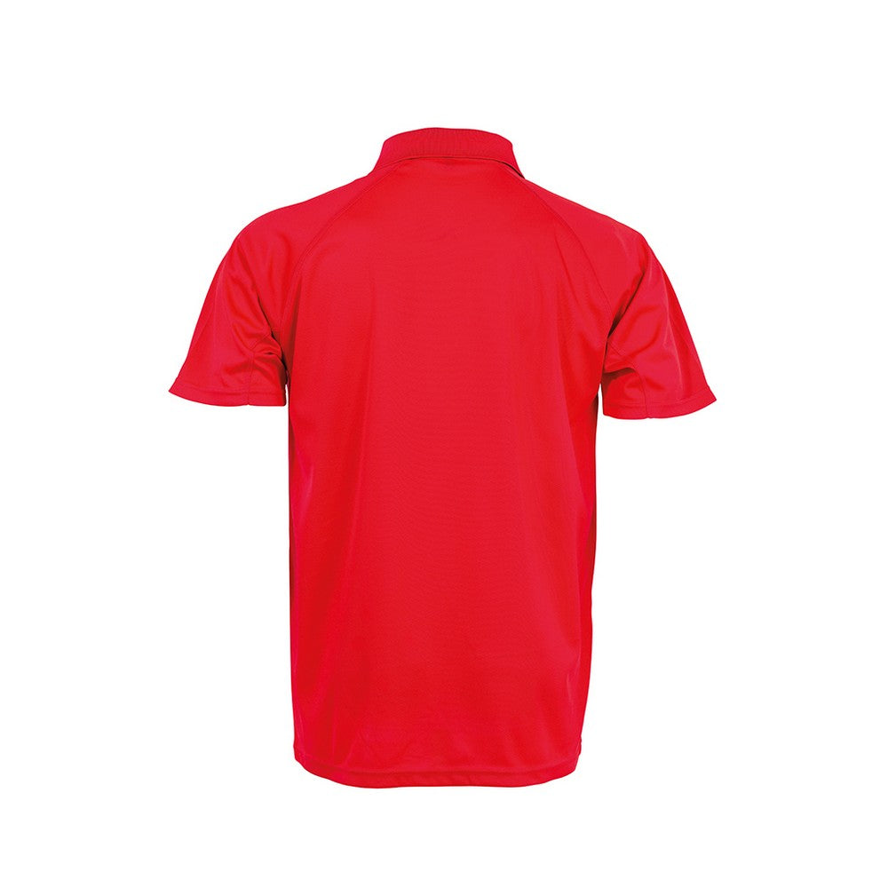 Red - Back - Spiro Impact Mens Performance Aircool Polo T-Shirt