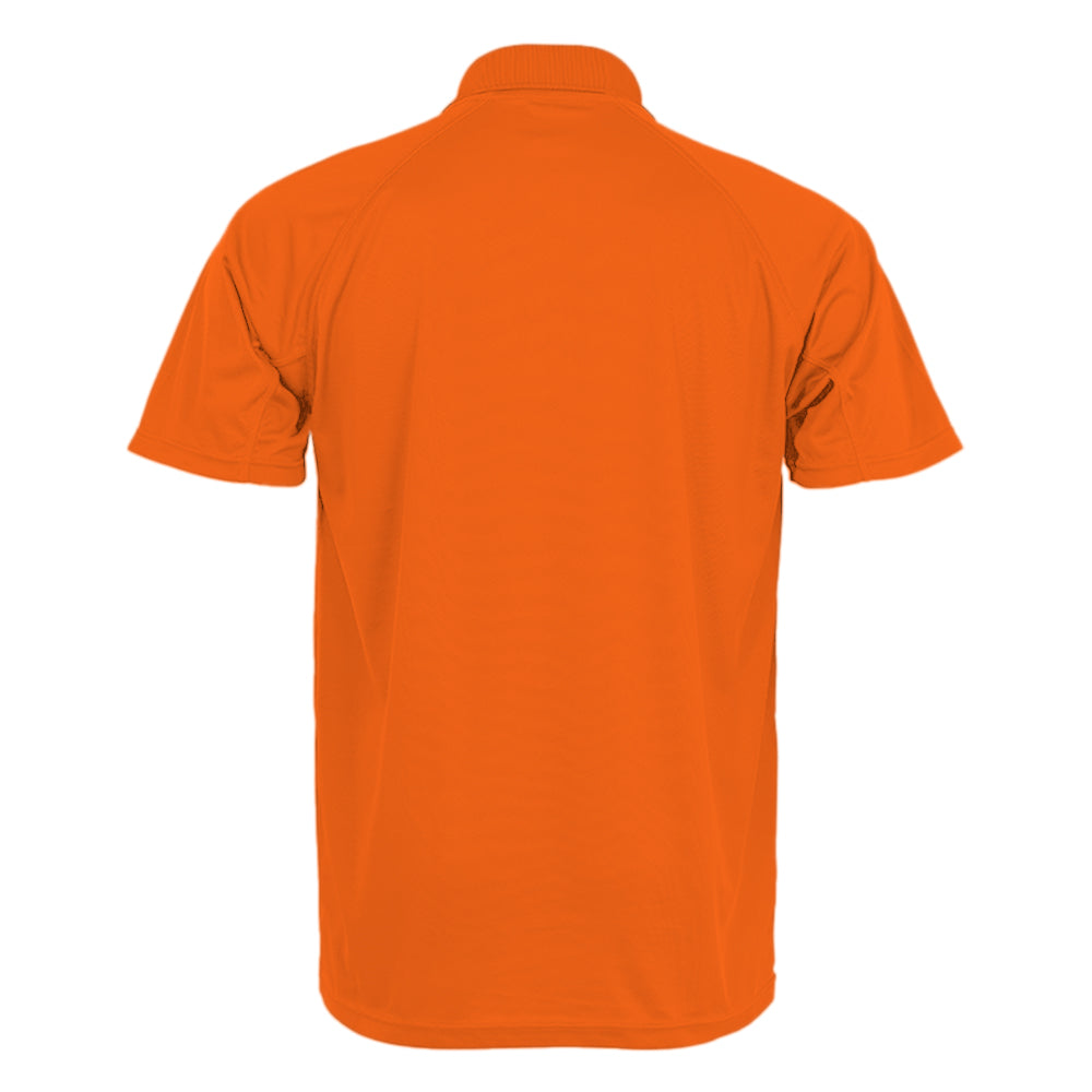 Floro Orange - Back - Spiro Impact Mens Performance Aircool Polo T-Shirt
