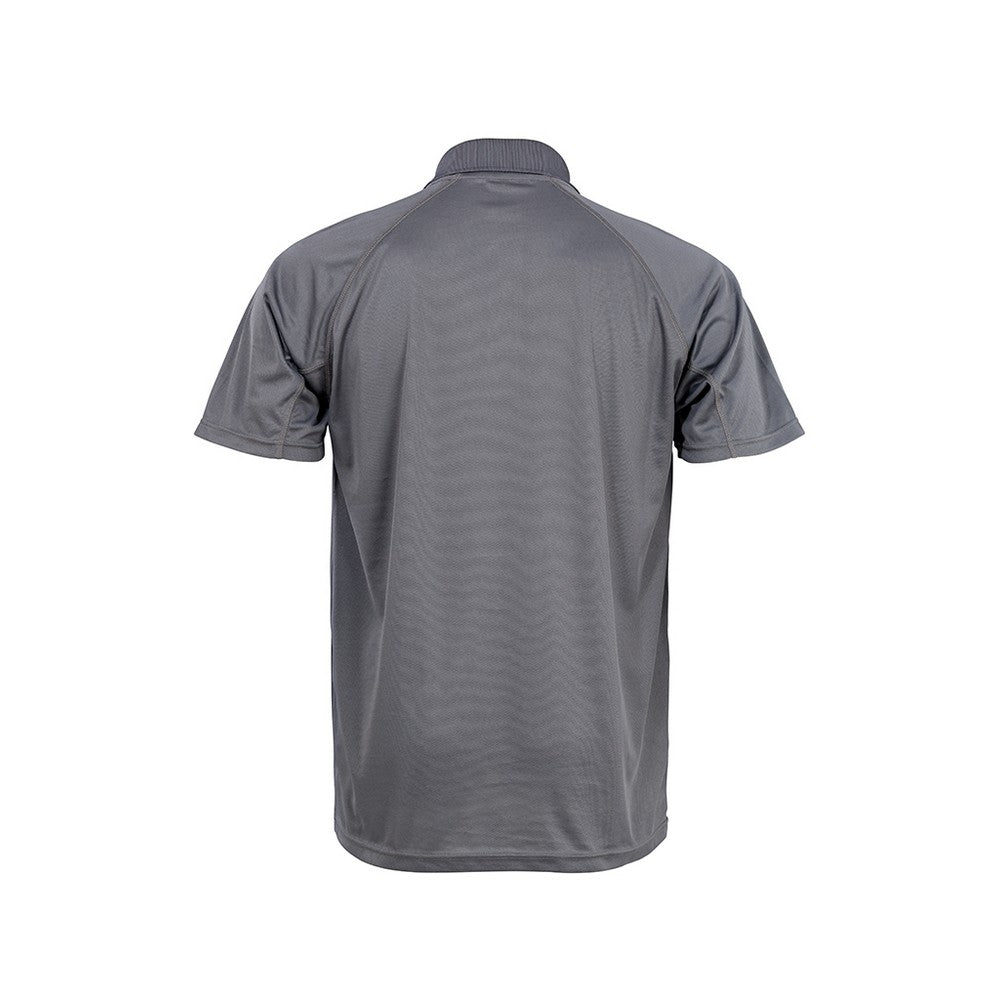 Grey - Back - Spiro Impact Mens Performance Aircool Polo T-Shirt