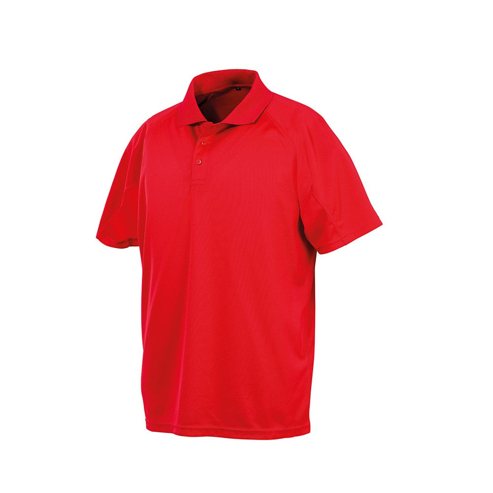 Red - Front - Spiro Impact Mens Performance Aircool Polo T-Shirt