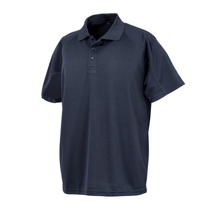 Navy Blue - Front - Spiro Impact Mens Performance Aircool Polo T-Shirt