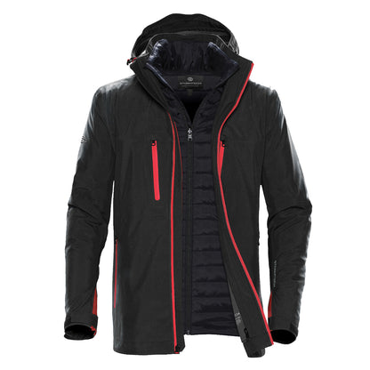 Black-Bright Red - Back - Stormtech Mens Matrix System Jacket