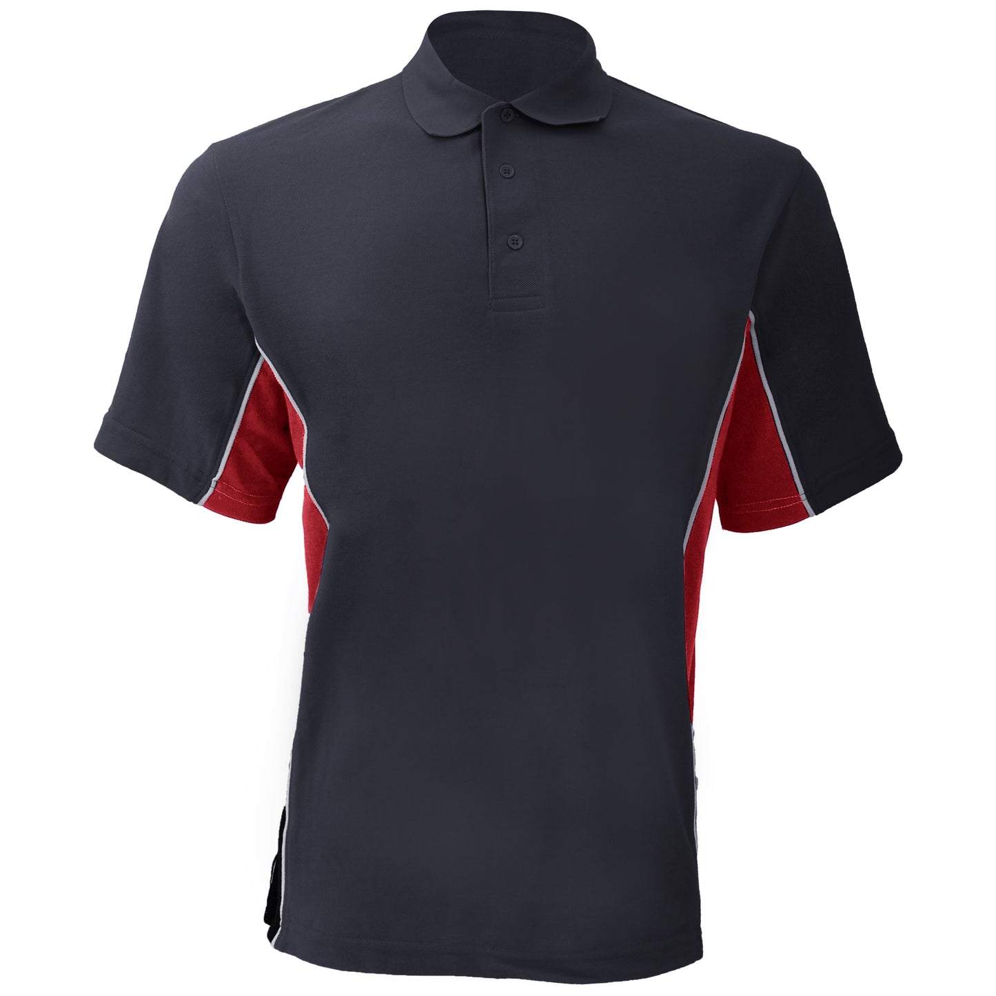 Navy-Red-White - Front - Gamegear® Mens Track Pique Short Sleeve Polo Shirt Top
