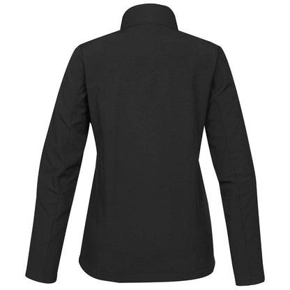 Black- Azure Blue - Back - Stormtech Womens-Ladies Orbiter Softshell Jacket