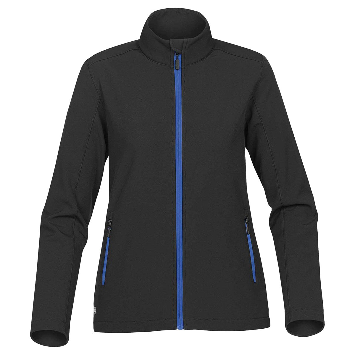 Black- Azure Blue - Front - Stormtech Womens-Ladies Orbiter Softshell Jacket