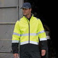 Fluorescent Yellow-Black - Back - Result Safeguard Mens Printable Safety Softshell Jacket
