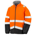Fluorescent Orange-Black - Front - Result Safeguard Mens Printable Safety Softshell Jacket