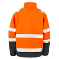 Fluorescent Orange-Black - Back - Result Safeguard Mens Printable Safety Softshell Jacket