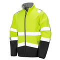 Fluorescent Yellow-Black - Front - Result Safeguard Mens Printable Safety Softshell Jacket