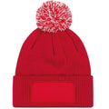 Classic Red-Off White - Back - Beechfield Unisex Adults Snowstar Printers Beanie