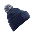 French Navy-Light Grey - Front - Beechfield Unisex Adults Snowstar Printers Beanie