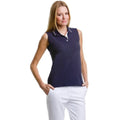 Navy-White - Side - Kustom Kit Gamegear® Ladies Proactive Sleeveless Polo Shirt