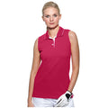 Raspberry-White - Side - Kustom Kit Gamegear® Ladies Proactive Sleeveless Polo Shirt