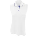 White-Navy - Front - Kustom Kit Gamegear® Ladies Proactive Sleeveless Polo Shirt