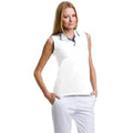 White-Navy - Side - Kustom Kit Gamegear® Ladies Proactive Sleeveless Polo Shirt