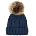 Navy Blue - Back - Beechfield Junior Unisex PomPom Chunky Beanie