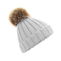 Light Grey - Front - Beechfield Junior Unisex PomPom Chunky Beanie