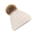 Oatmeal - Front - Beechfield Junior Unisex PomPom Chunky Beanie