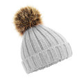 Light Grey - Front - Beechfield Childrens-Kids Pom Pom Chunky Beanie