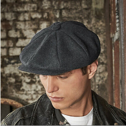 Charcoal Marl - Back - Beechfield Unisex Adults Melton Wool Baker Boy Cap
