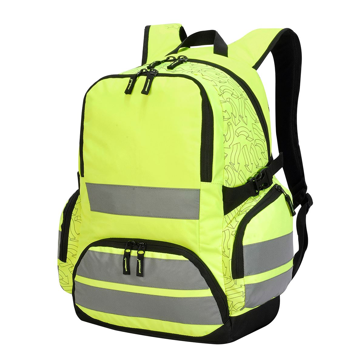 Hi-Vis Yellow - Front - Shugon London Pro Hi-Vis Backpack (Pack Of 2)