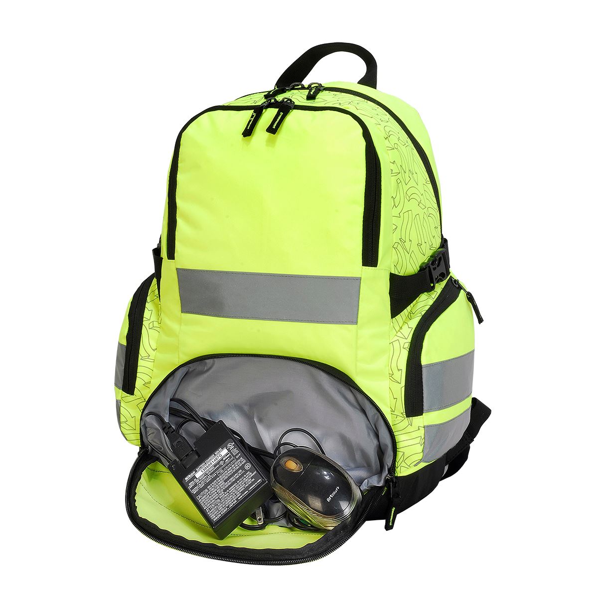 Hi-Vis Yellow - Side - Shugon London Pro Hi-Vis Backpack (Pack Of 2)