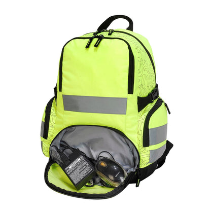 Hi-Vis Yellow - Side - Shugon London Pro Hi-Vis Backpack (Pack Of 2)