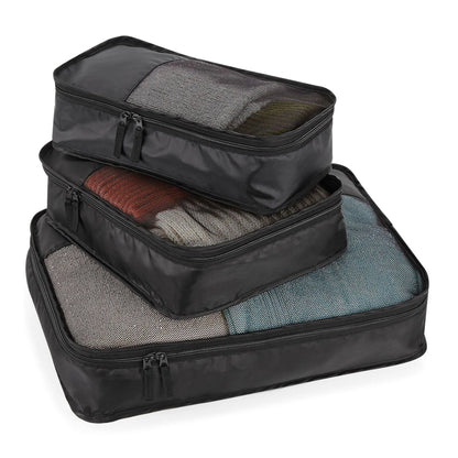Black - Back - Bagbase Escape Packing Cube Set (Pack of 2)