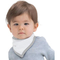 White-Heather Grey - Back - Babybugz Baby Plain Bandana Bib (Pack of 2)
